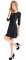 Стильное черное платье с пуговицами