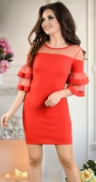 Элегантное красное коктейльное платье