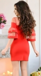 Элегантное красное коктейльное платье