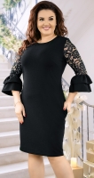 Вечернее черное платье большого размера № 38371