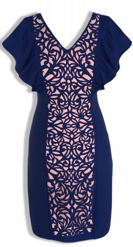 Платье № 3389SN сине-розовое (розница 625 грн.)
