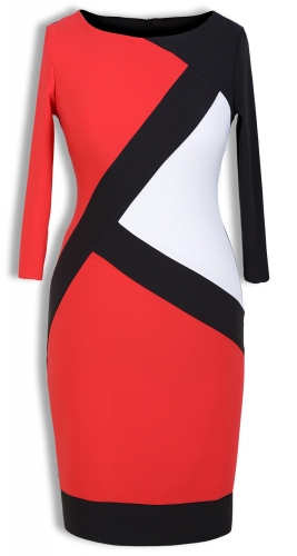 Платье № 34233SN черно-бело-красное (розница 610 грн.)