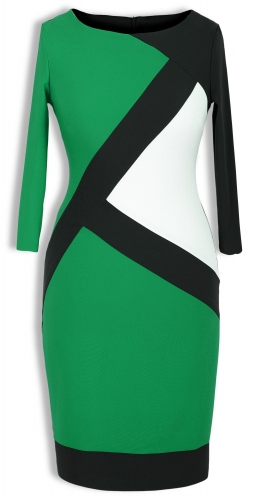 Платье № 34233SN черно-бело-зеленое (розница 610 грн.)