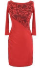 Облегающее красное платье с узором