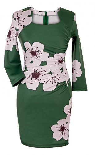 Платье № 3181S сакура на зеленом (розница 527 грн./613 грн./638 грн.)