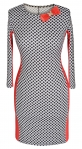 Платье № 3281S черный ромб на белом и красный (розница 505 грн./525 грн.)