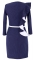 Платье № 3207SN белый мелкий горох на синем 