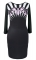 Платье № 1431N белая полоса на черно-розовом узоре (розница 482 грн.)