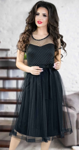 Очаровательное черное вечернее платье № 3838