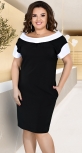 Элегантное черное платье с белыми деталями № 36261