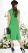 Платье с v-вырезом и оборками № 3933,зелёное
