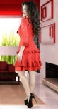 Красивое красное коктейльное платье № 3836