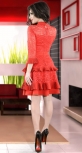 Красивое красное коктейльное платье № 3836