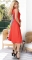 Асимметричное платье № 3982,красное