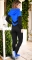 Сине-черный стильный спортивный костюм