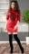 Уютное красное платье-туника с аппликацией  № 2821