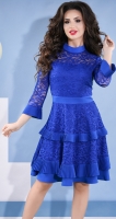 Красивое коктейльное платье № 3836 , ярко синий