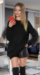Удлинённый свитер с рукавами "ЖИГО" № V90103