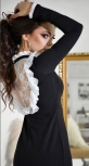 Роскошное чёрно-белое платье № 4186