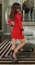 Красное гипюровое платье № 3014