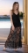 Длинная гипюровая юбка-шорты  с рюшами № 1811 , чёрная