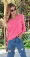 Вязанный свитер ярко розовый № V 90043