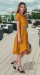 Стильное асимметричное платье № 3980 , горчичное
