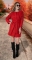 Кашемировое пальто с жемчугом № 35453 , красное