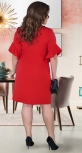 Нежное прямое платье с красивыми рукавами № 39161,красное