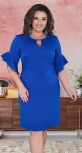 Нежное прямое платье с красивыми рукавами № 39161,ярко синее