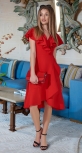 Красивое платье № 3973, красное