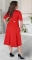 Красное платье "миди" с расклешённой юбкой и ремешком № 39281