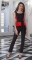 Костюм с узкими брюками № 3378 , чёрный с красным