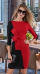 Трикотажное платье № 3191 , чёрно-красное