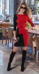 Трикотажное платье № 3191 , чёрно-красное