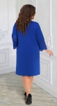 Красивое свободное платье с ажурными деталями № 321431,ярко синее