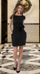 Лаконичное платье с поясом № 4015 , чёрное