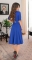 Красивое платье "миди" с расклешённой юбкой и ремешком № 3928,ярко синее
