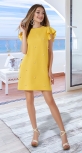 Свободное яркое платье с жемчужинами № 36653