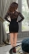 Короткое гипюровое платье с открытыми плечиками № 3635,чёрное