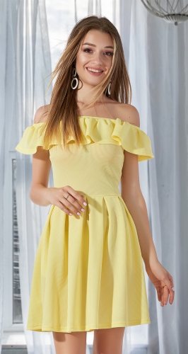 Нежное платье № 3120, жёлтое