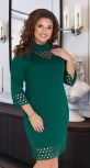 Модное зелёное платье № 35091