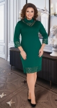 Модное зелёное платье № 35091