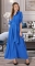 Длинное платье-рубашка № 3130 , ярко синее