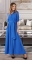 Длинное платье-рубашка № 3130 , ярко синее