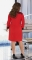 Прямое короткое платье с воротничком № 36501,красное
