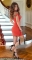 Короткое платье с красивым декольте № 3319 , красное