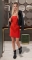 Короткое платье с бахромой № 4030 , красное