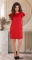 Свободное красное платье с жемчужинами № 36653