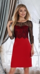 Красивое платье № 4020 , красное с чёрным